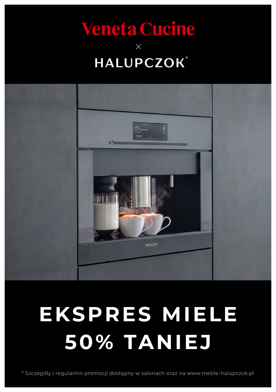 main image: Codzienny rytuał w nowej kuchni. Ekspres Miele 50% taniej
